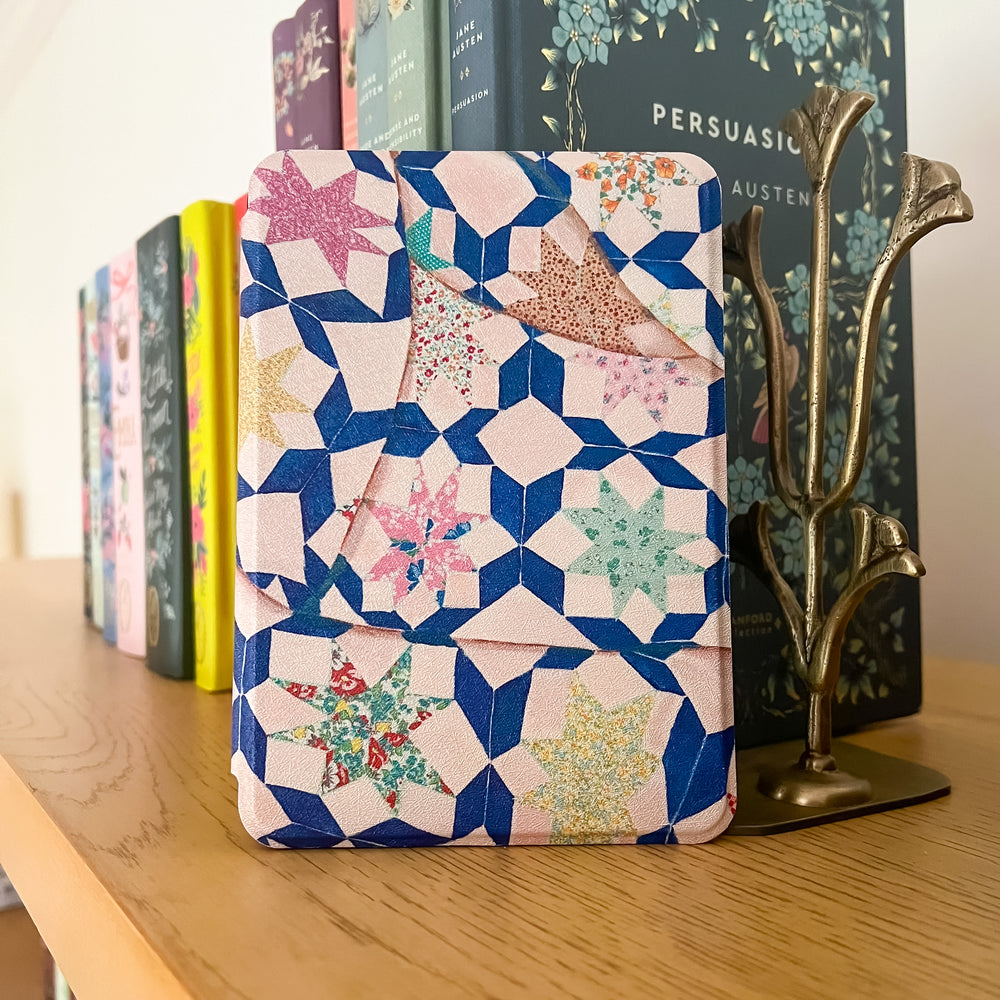 Blue Quilted Kindle Case