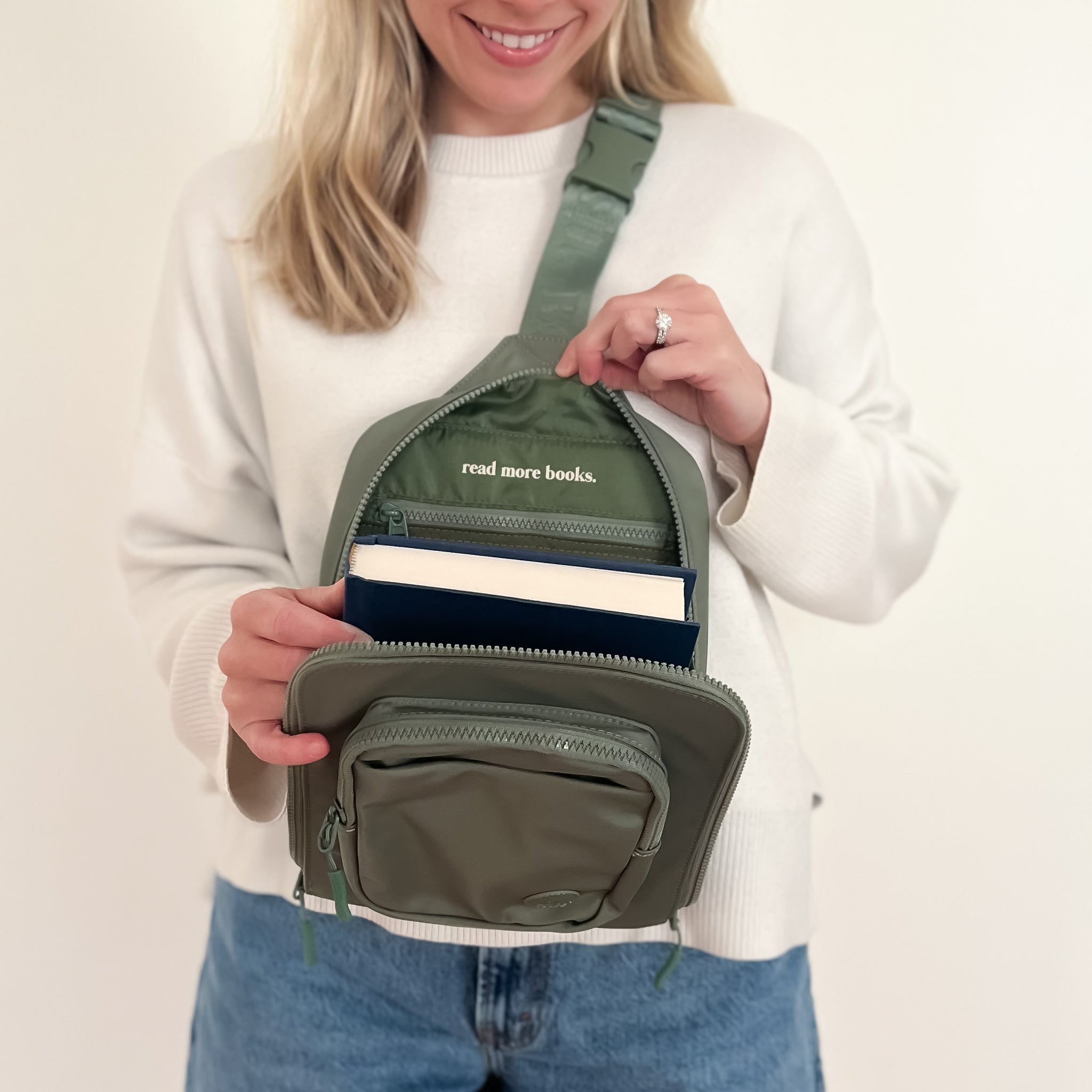 Book bag peruse Personalized Book Holder, Leather Book Bag, Book Lover Gift  main image 2