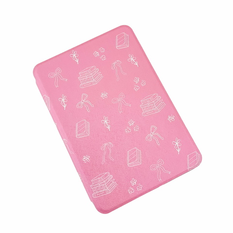 Bows, Books & Flowers Kindle Case - Pink